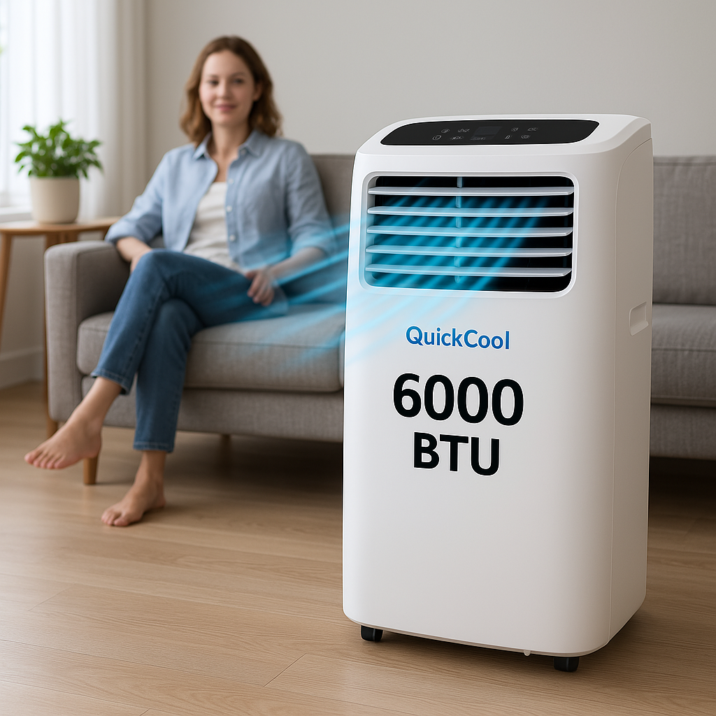QuickCool 6000 BTU Portable Air Conditioner – Efficient Cooling Anywhere